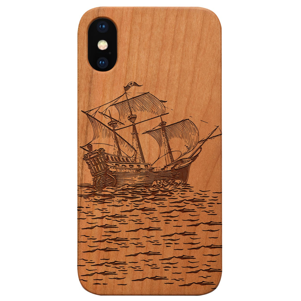 Sailboat - Engraved - Wooden Phone Case - IPhone 13 Models