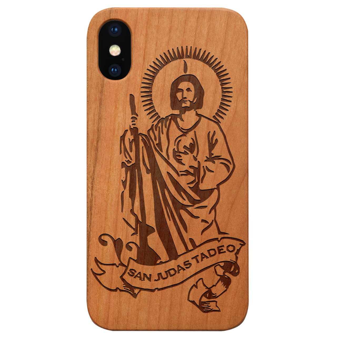  San Judas - Engraved - Wooden Phone Case - IPhone 13 Models