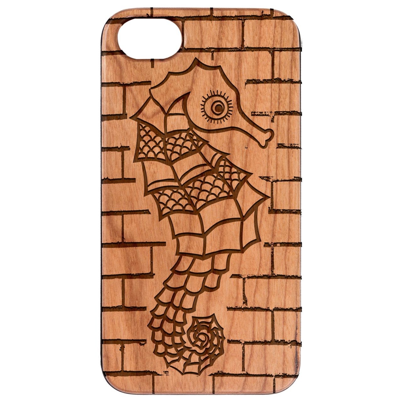  Sea Horse - Engraved - Wooden Phone Case - IPhone 13 Models