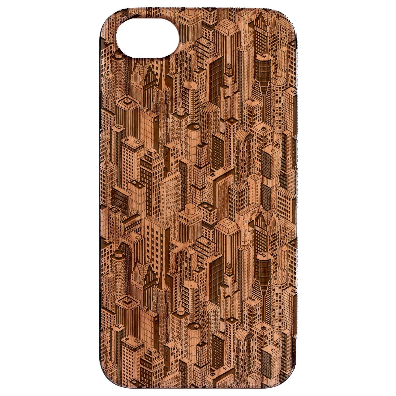  Skyscraper Pattern - Engraved - Wooden Phone Case - IPhone 13 Models
