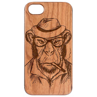  Smoking Gorilla - Engraved - Wooden Phone Case - IPhone 13 Models