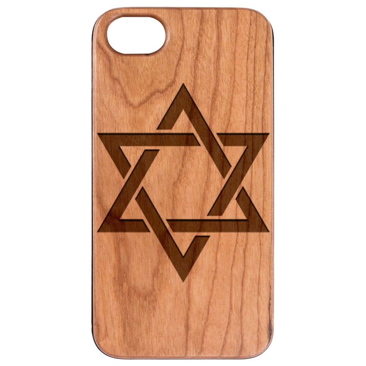  Star of David - Engraved - Wooden Phone Case - IPhone 13 Models