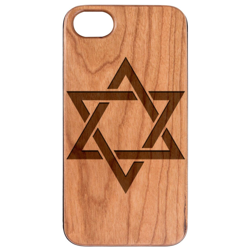  Star of David - Engraved - Wooden Phone Case - IPhone 13 Models