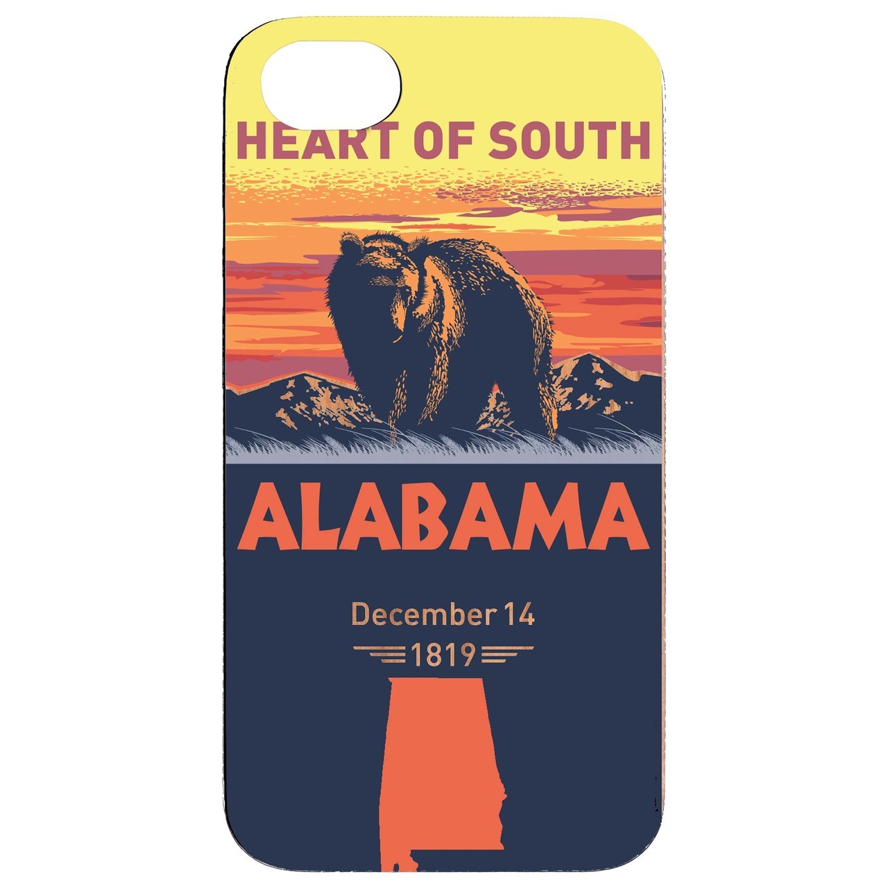  State Alabama - UV Color Printed - Wooden Phone Case - IPhone 13 Models