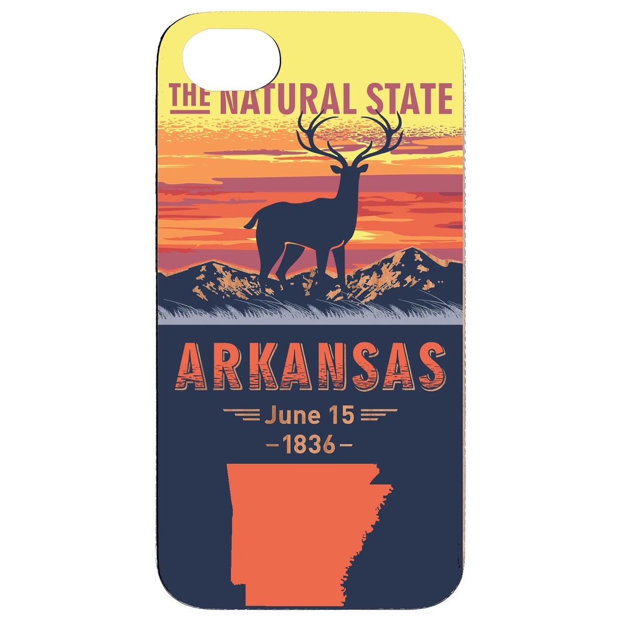  State Arkansas - UV Color Printed - Wooden Phone Case - IPhone 13 Models