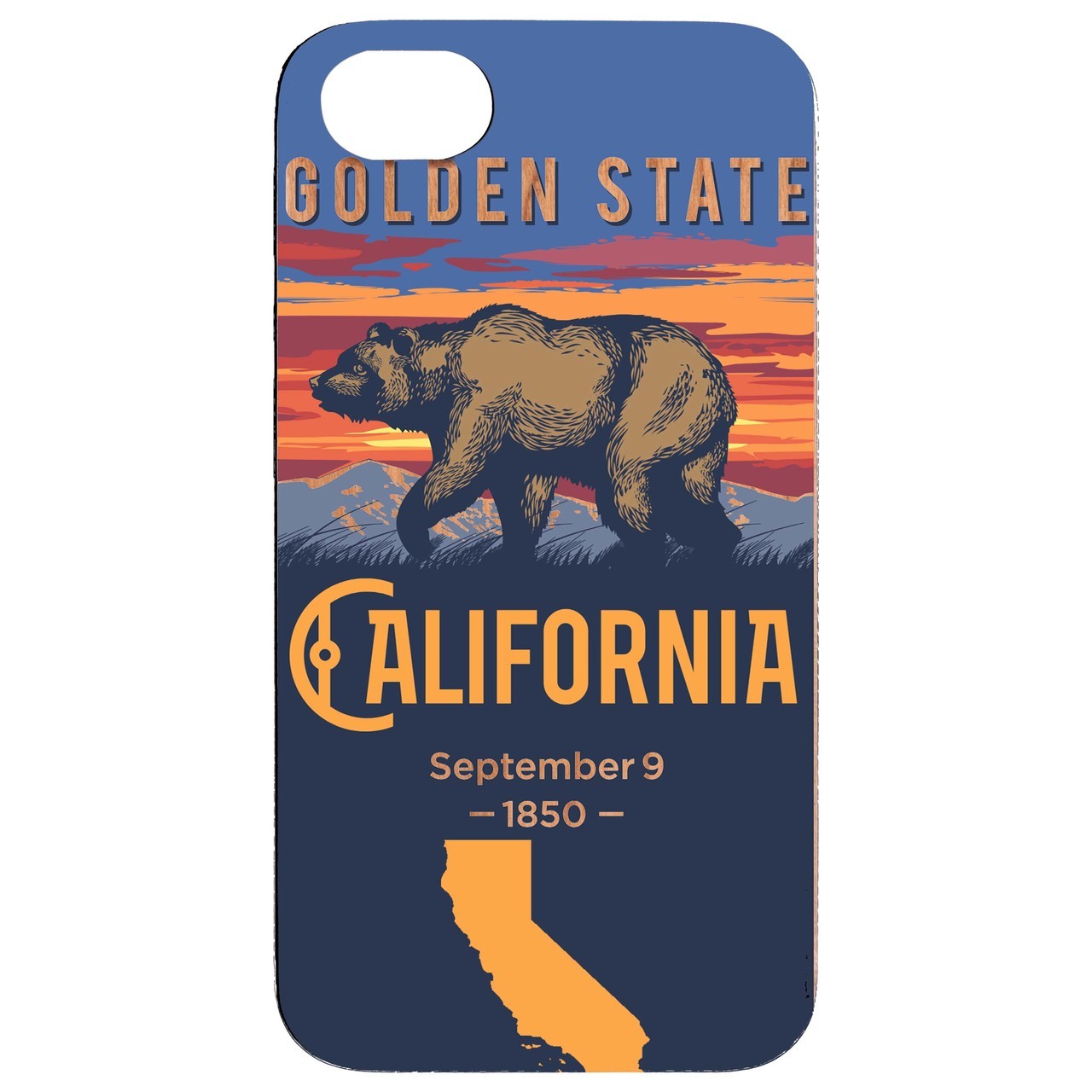  State California - UV Color Printed - Wooden Phone Case - IPhone 13 Models