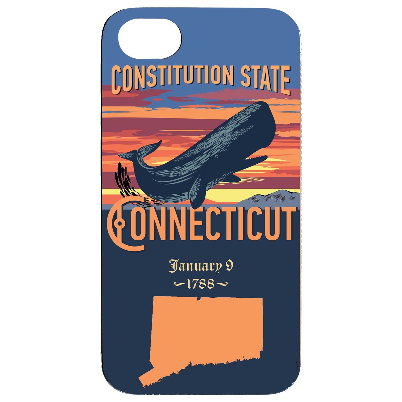  State Connecticut - UV Color Printed - Wooden Phone Case - IPhone 13 Models