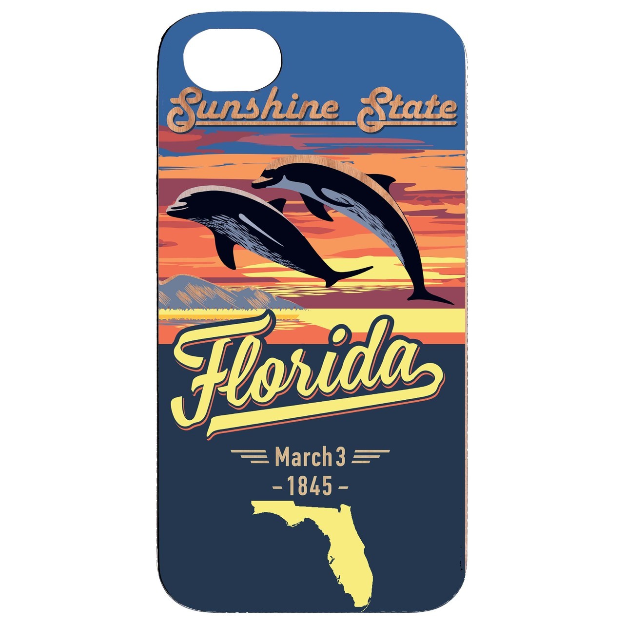  State Florida - UV Color Printed - Wooden Phone Case - IPhone 13 Models