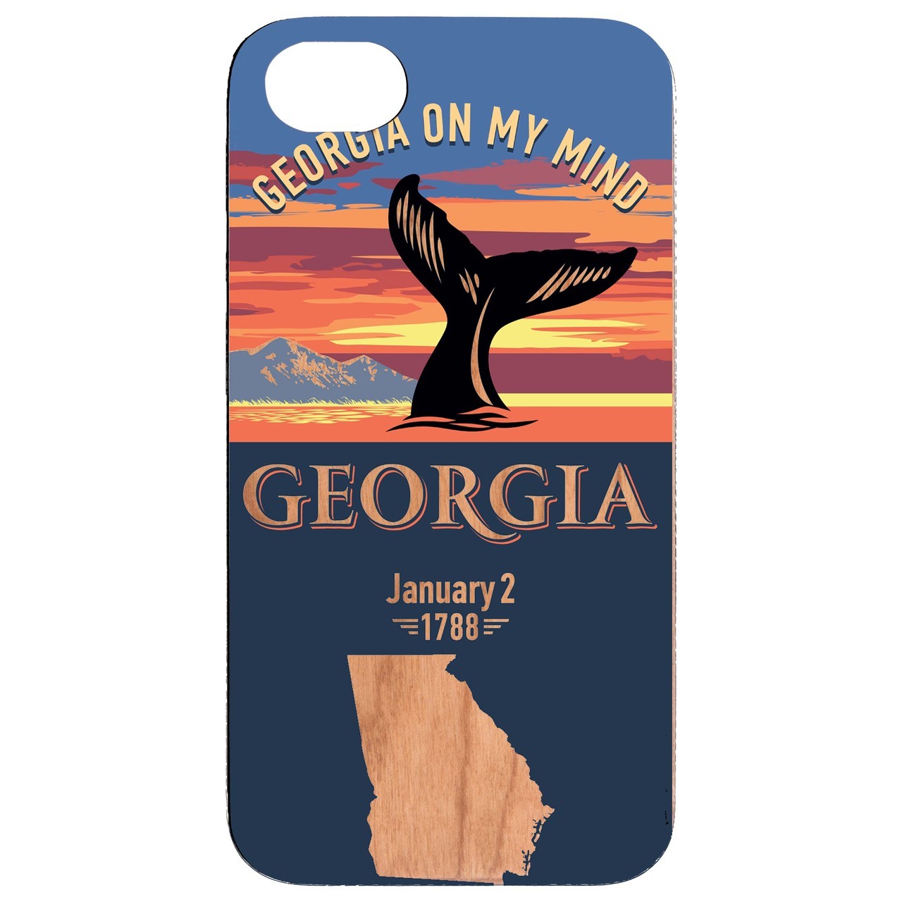  State Georgia - UV Color Printed - Wooden Phone Case - IPhone 13 Models
