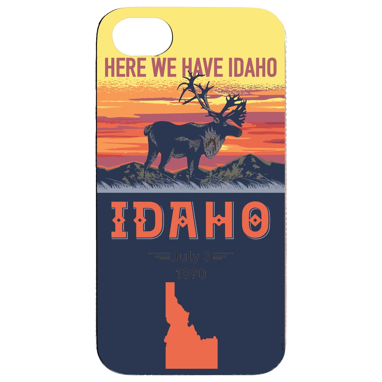  State Idaho - UV Color Printed - Wooden Phone Case - IPhone 13 Models