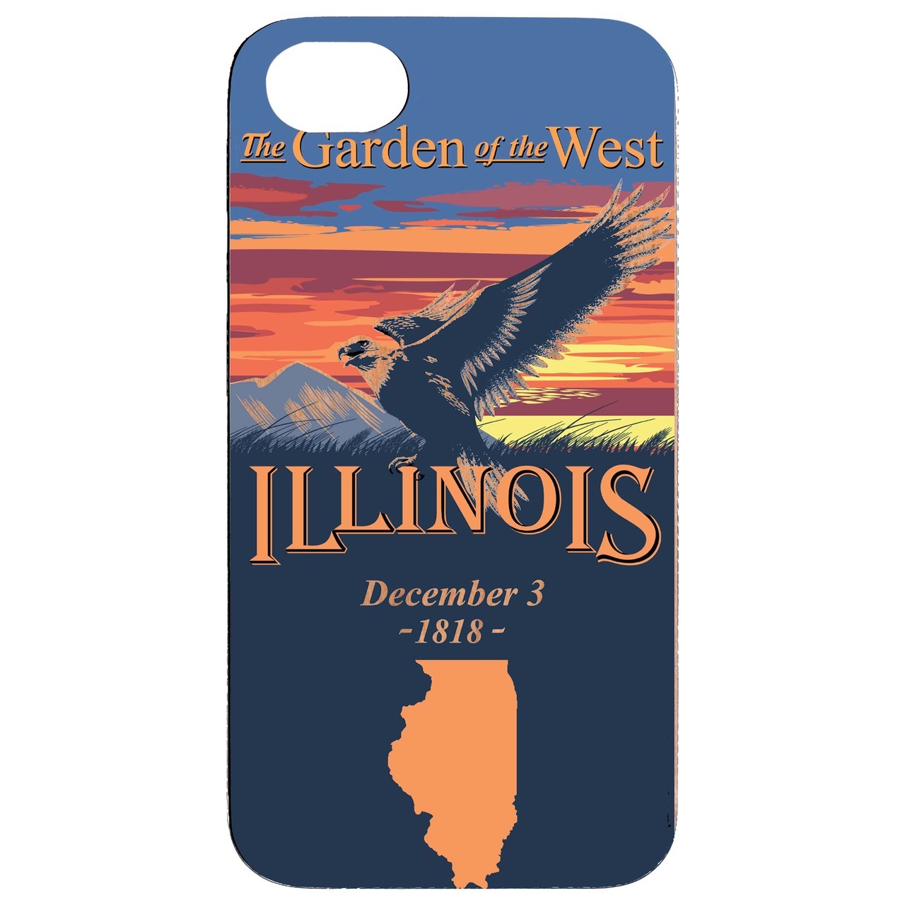  State Illinois - UV Color Printed - Wooden Phone Case - IPhone 13 Models