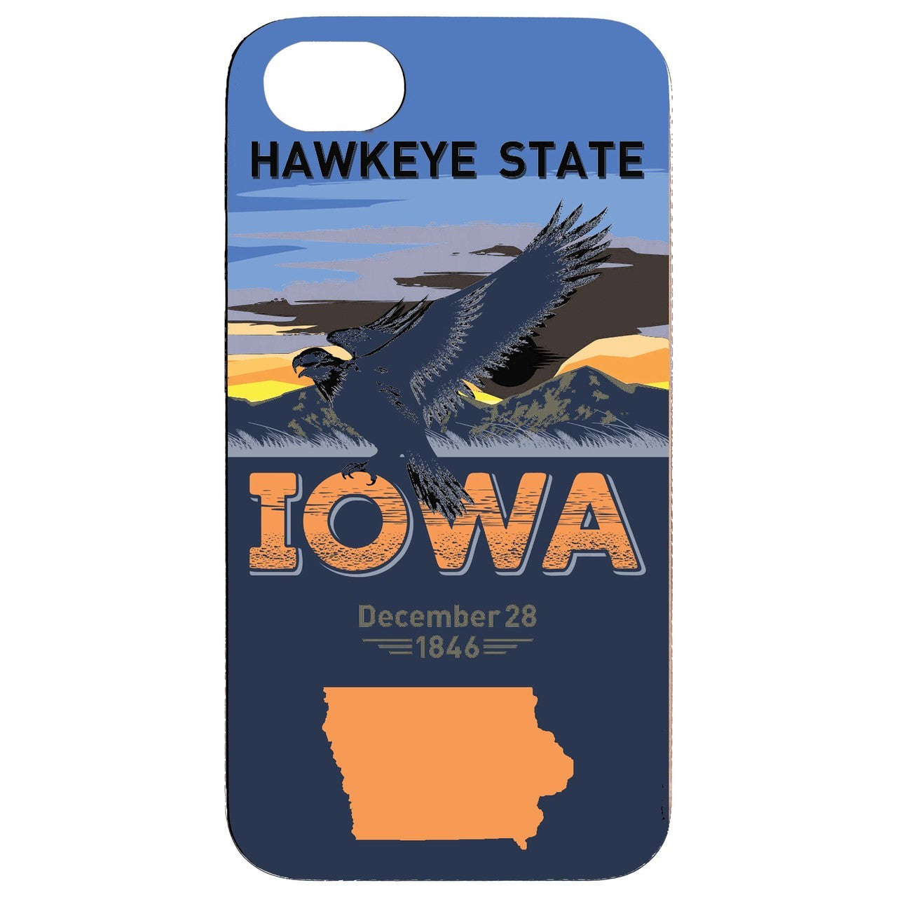  State Iowa - UV Color Printed - Wooden Phone Case - IPhone 13 Models