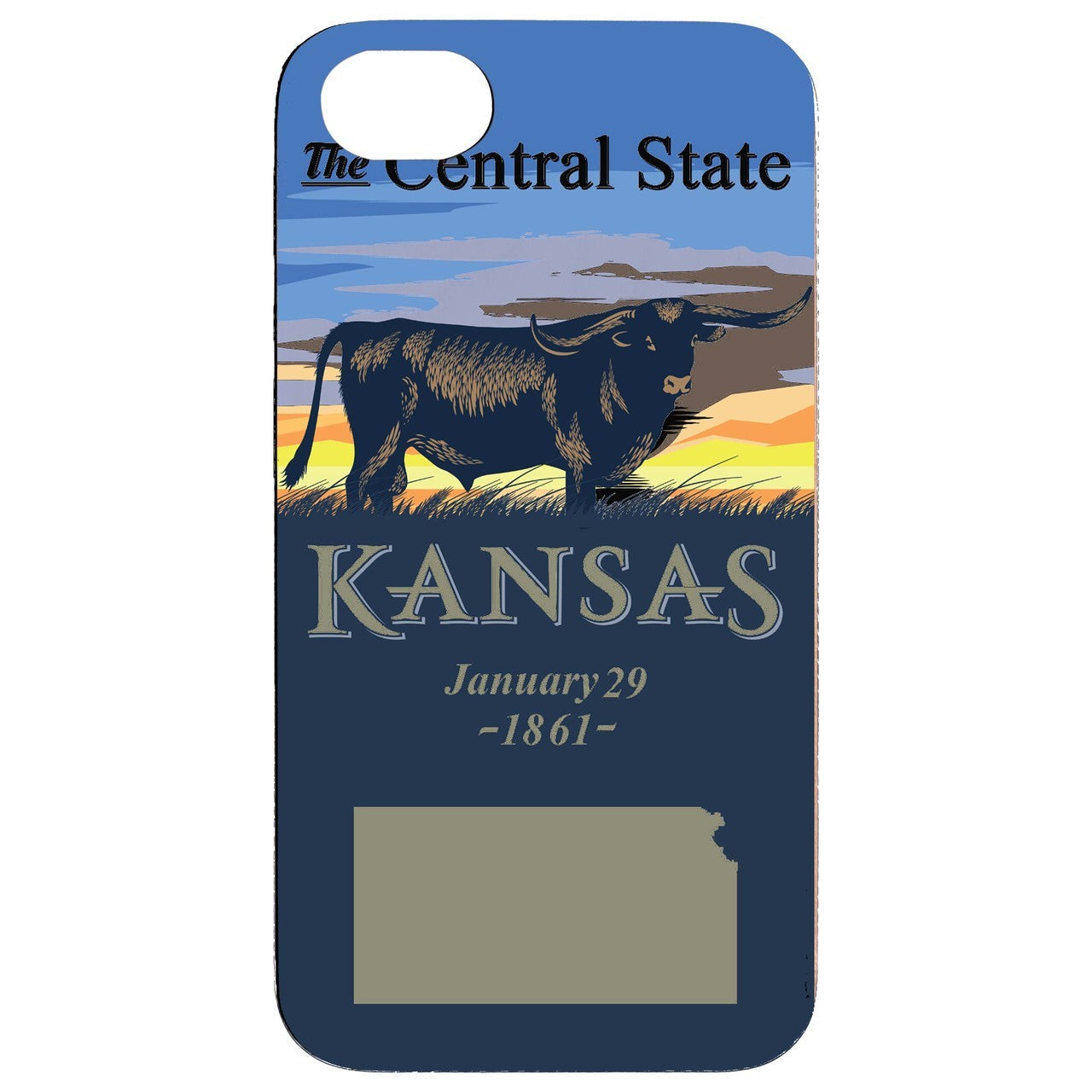  State Kansas - UV Color Printed - Wooden Phone Case - IPhone 13 Models
