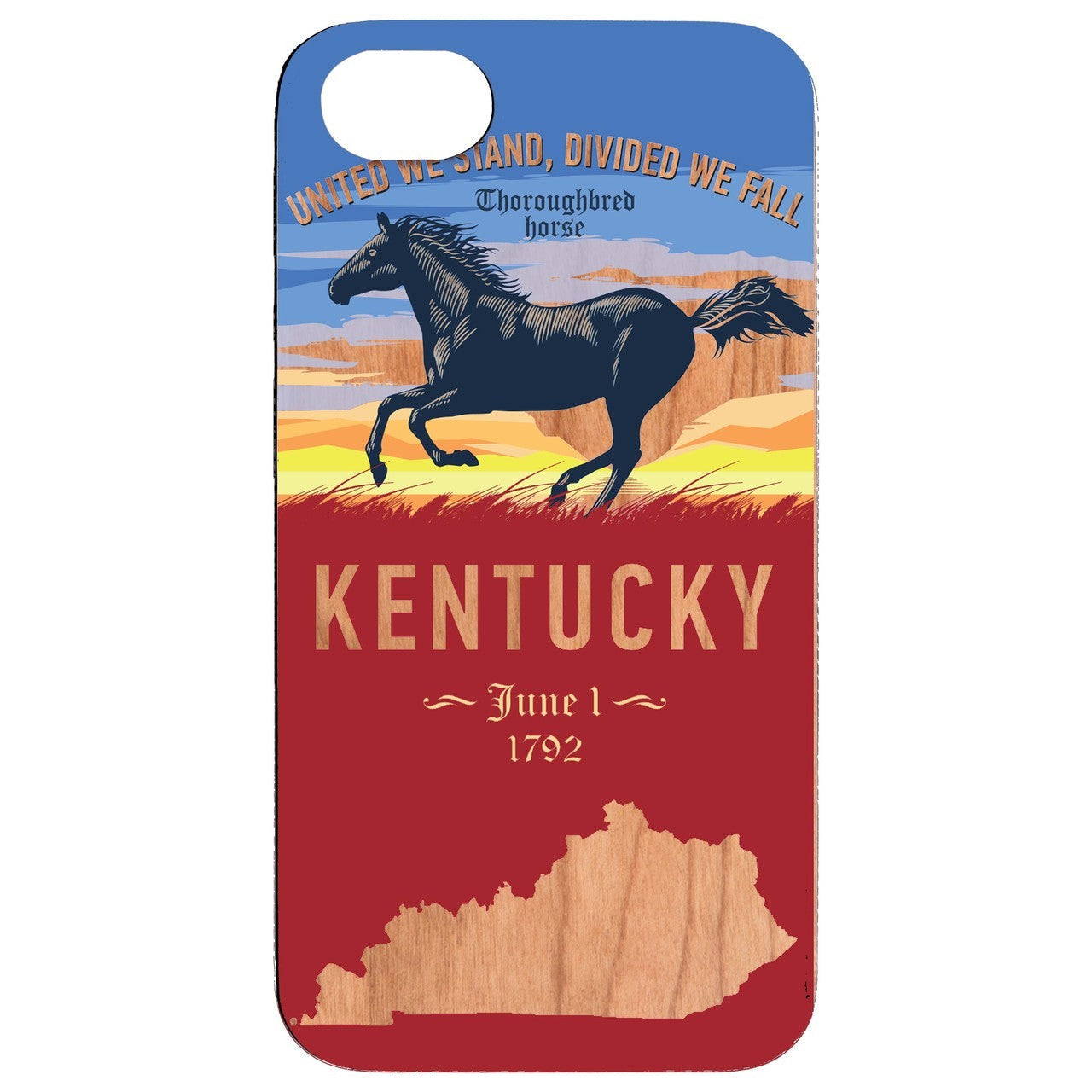  State Kentucky - UV Color Printed - Wooden Phone Case - IPhone 13 Models