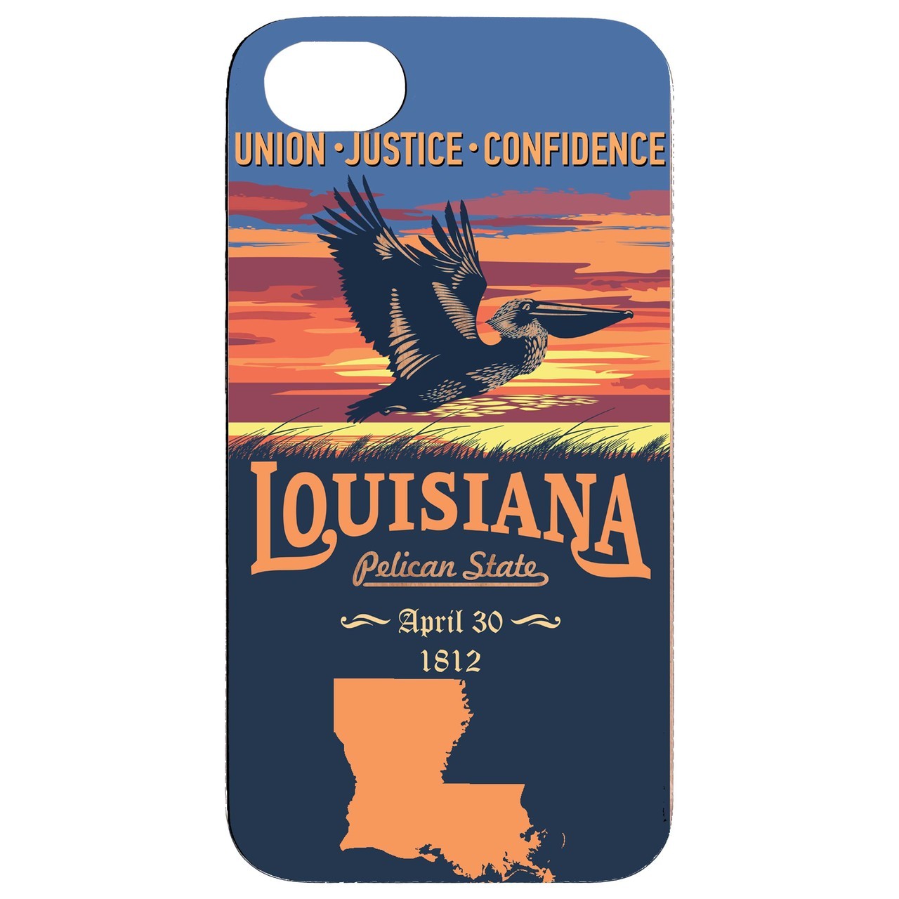  State Louisiana - UV Color Printed - Wooden Phone Case - IPhone 13 Models