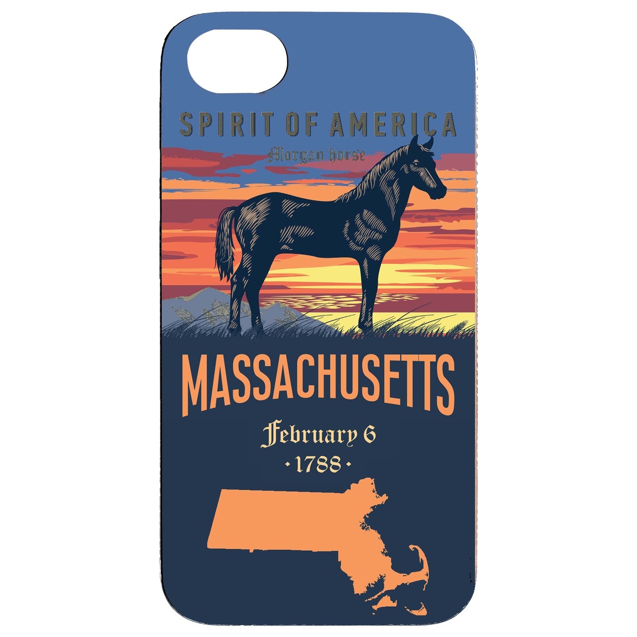  State Massachusetts - UV Color Printed - Wooden Phone Case - IPhone 13 Models