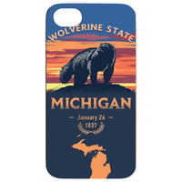  State Michigan - UV Color Printed - Wooden Phone Case - IPhone 13 Models