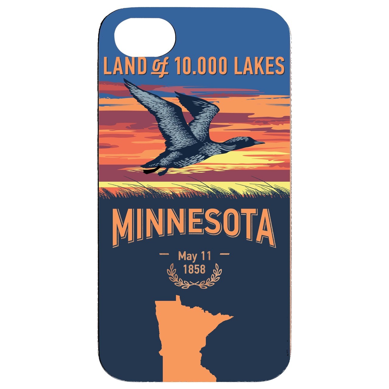  State Minnesota - UV Color Printed - Wooden Phone Case - IPhone 13 Models