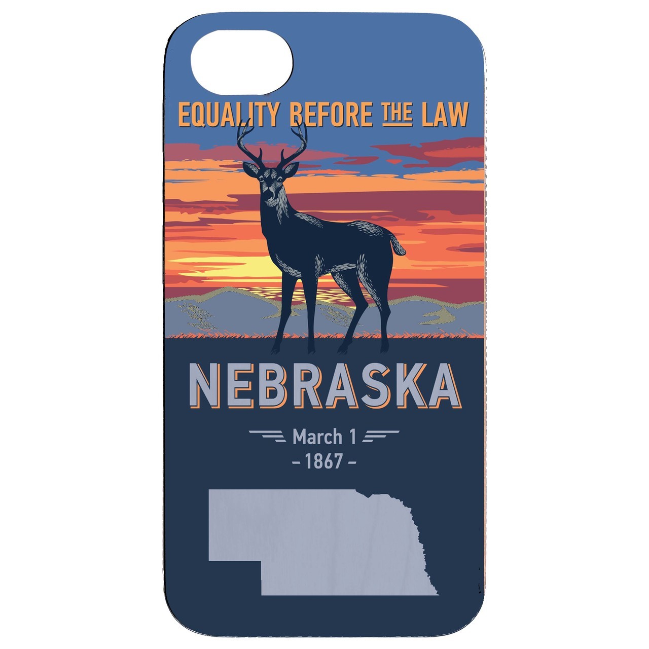  State Nebraska - UV Color Printed - Wooden Phone Case - IPhone 13 Models