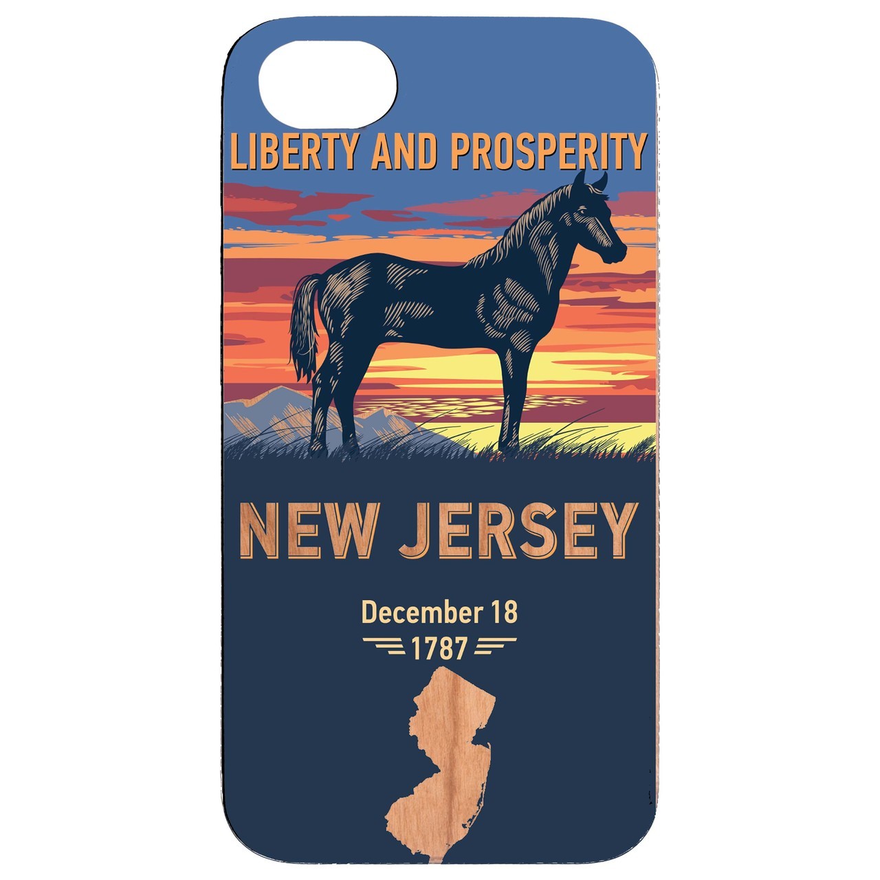  State New Jersey - UV Color Printed - Wooden Phone Case - IPhone 13 Models