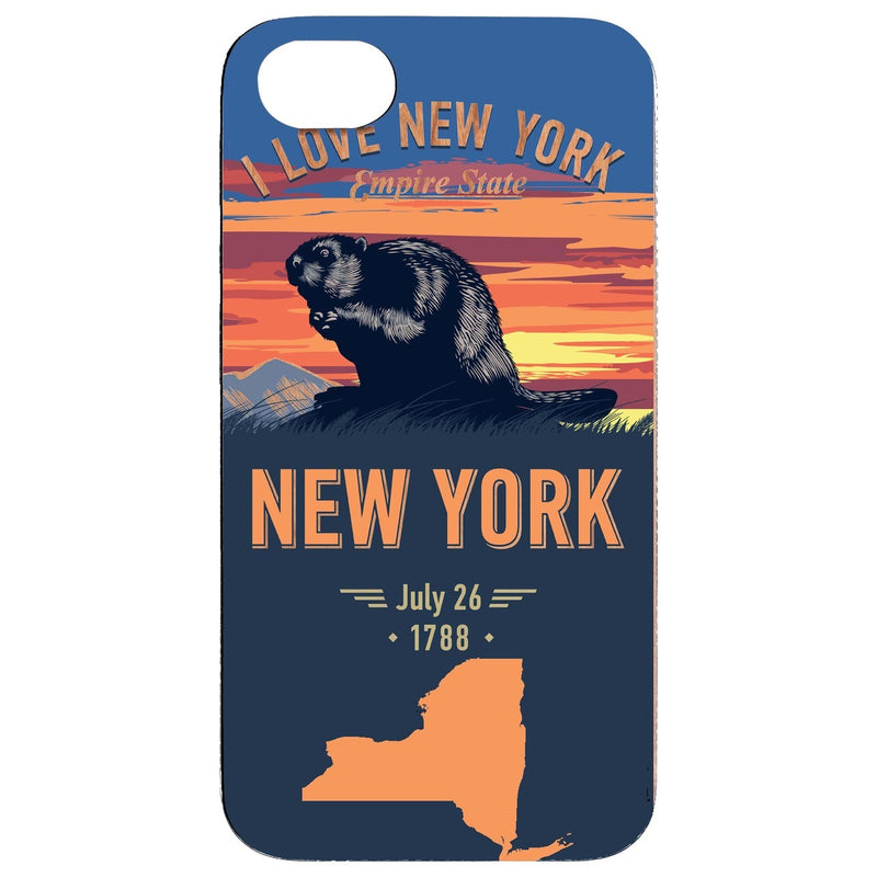  State New York - UV Color Printed - Wooden Phone Case - IPhone 13 Models