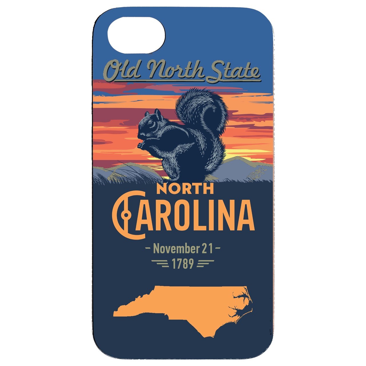  State North Carolina - UV Color Printed - Wooden Phone Case - IPhone 13 Models