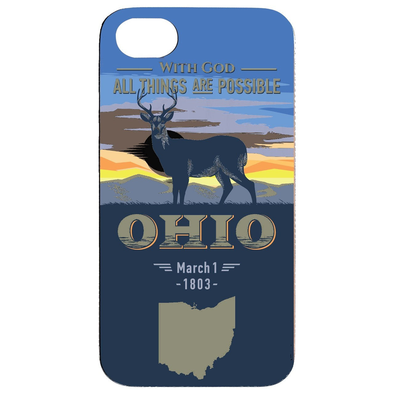  State Ohio - UV Color Printed - Wooden Phone Case - IPhone 13 Models