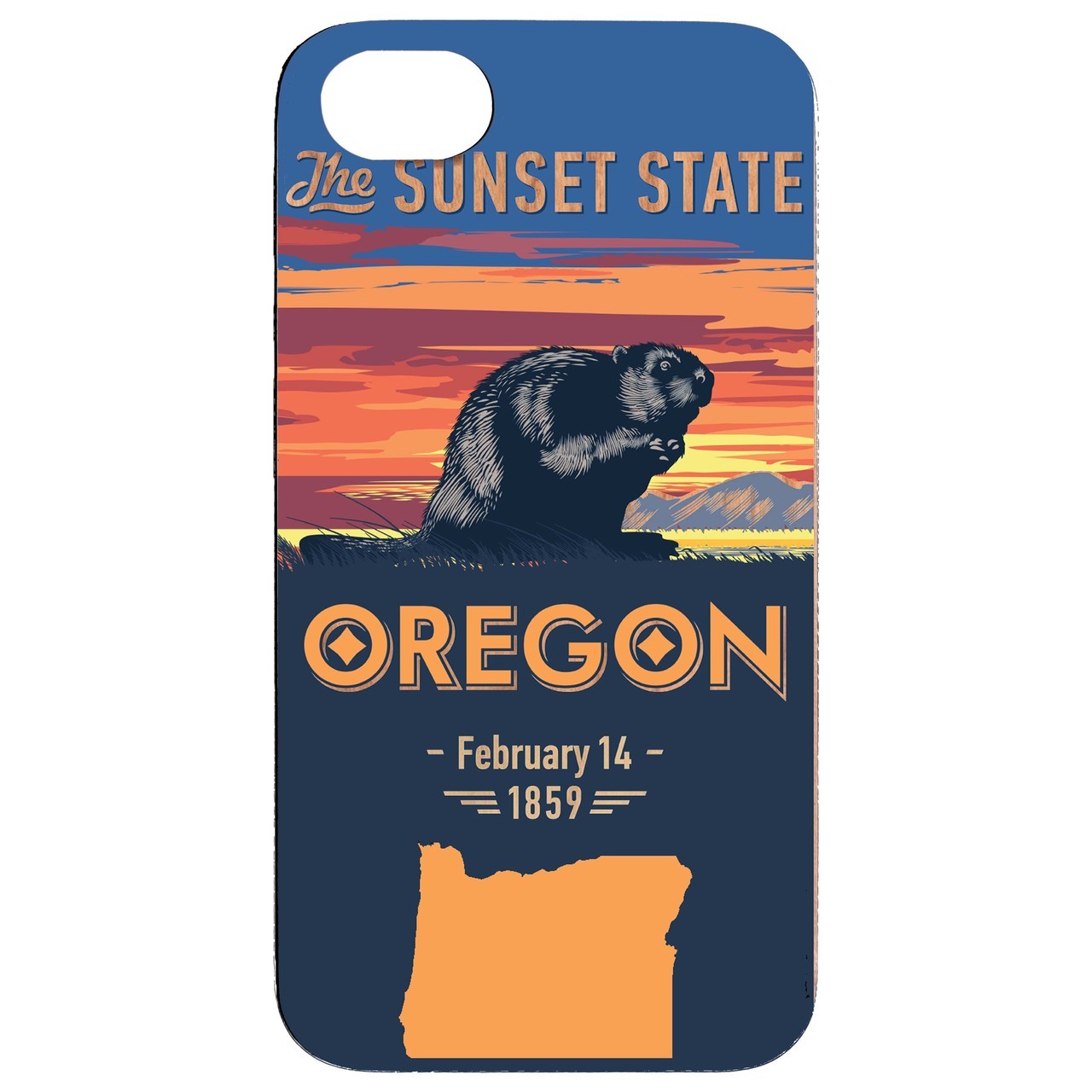  State Oregon - UV Color Printed - Wooden Phone Case - IPhone 13 Models