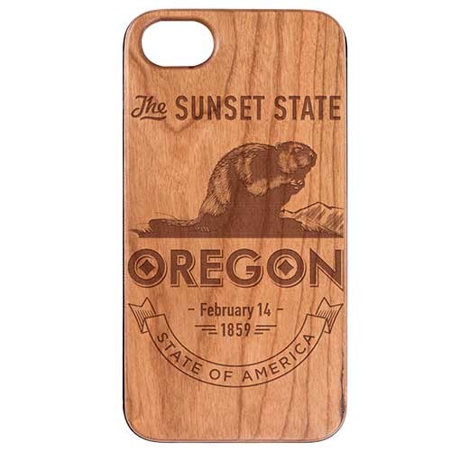  State Oregon 4 - Engraved - Wooden Phone Case - IPhone 13 Models