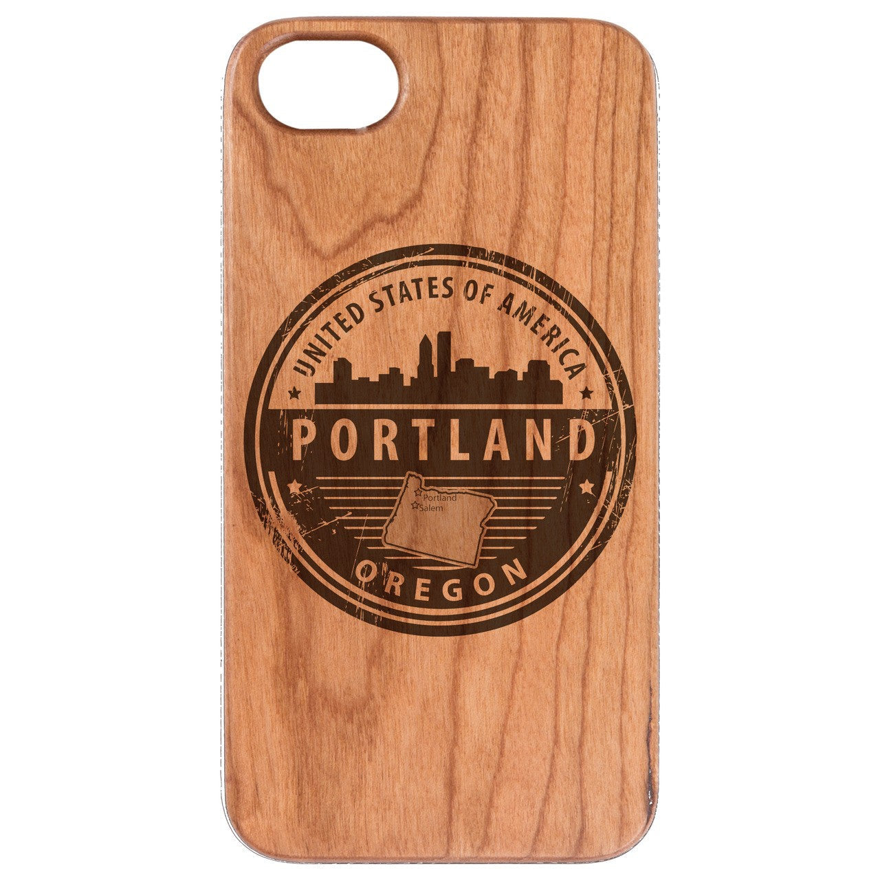  State Oregon 5 - Engraved - Wooden Phone Case - IPhone 13 Models