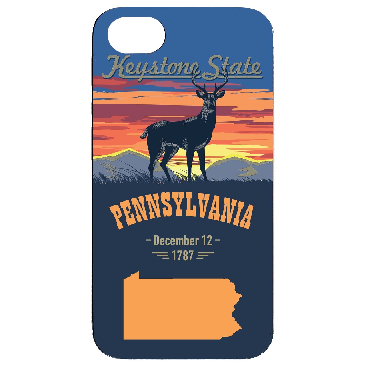  State Pennsylvania - UV Color Printed - Wooden Phone Case - IPhone 13 Models