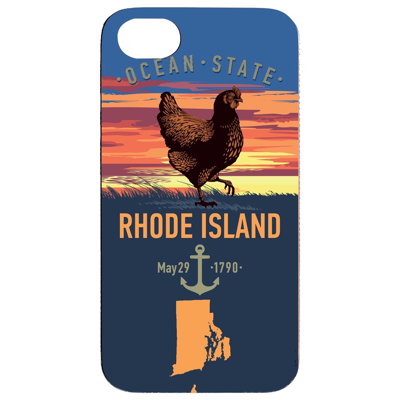  State Rhode Island - UV Color Printed - Wooden Phone Case - IPhone 13 Models
