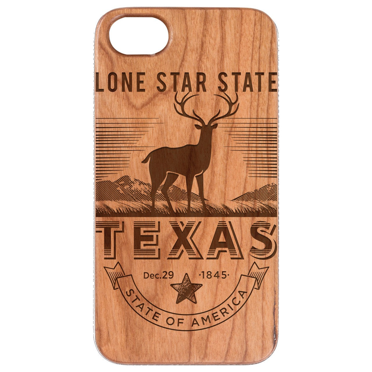  State Texas - Engraved - Wooden Phone Case - IPhone 13 Models