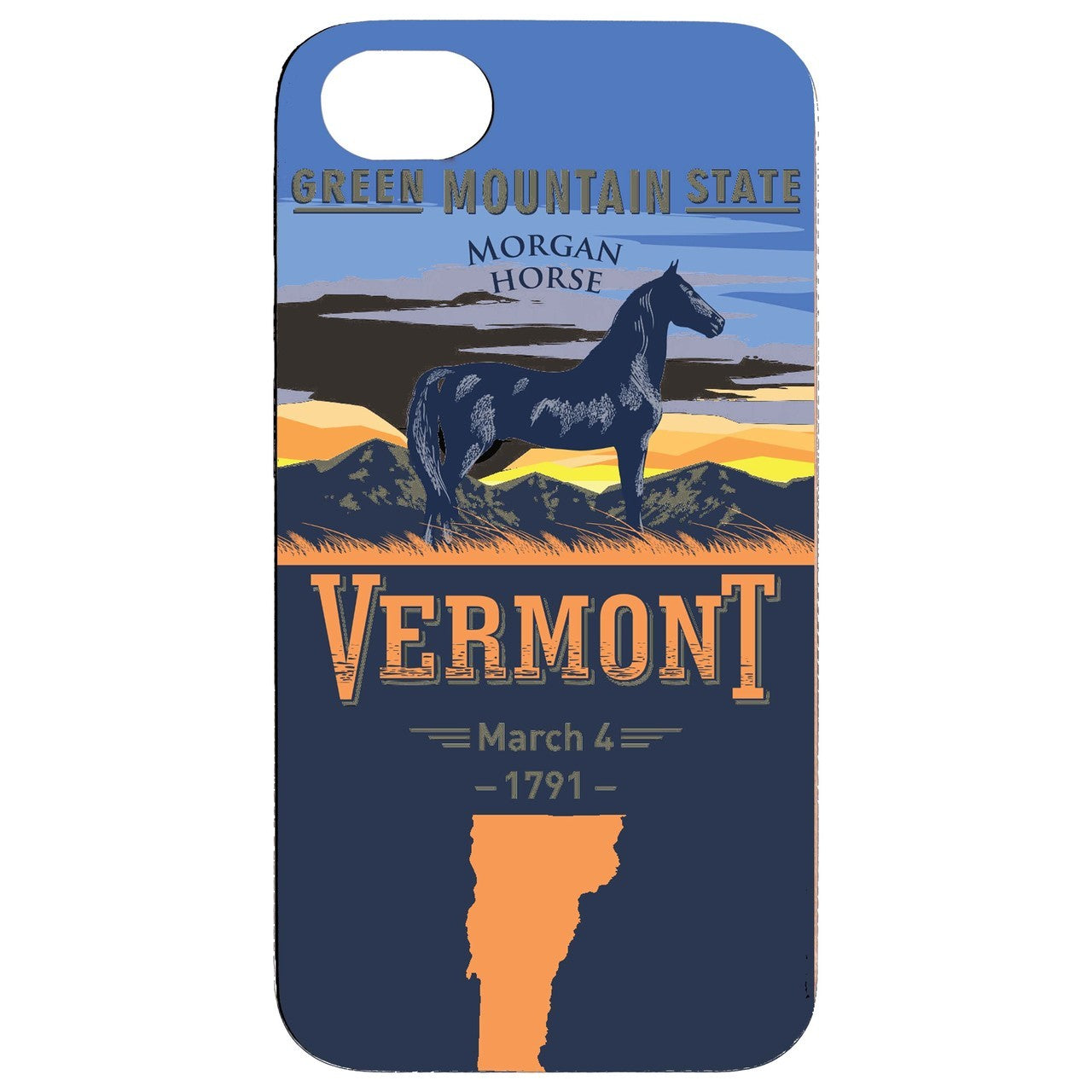  State Vermont - UV Color Printed - Wooden Phone Case - IPhone 13 Models