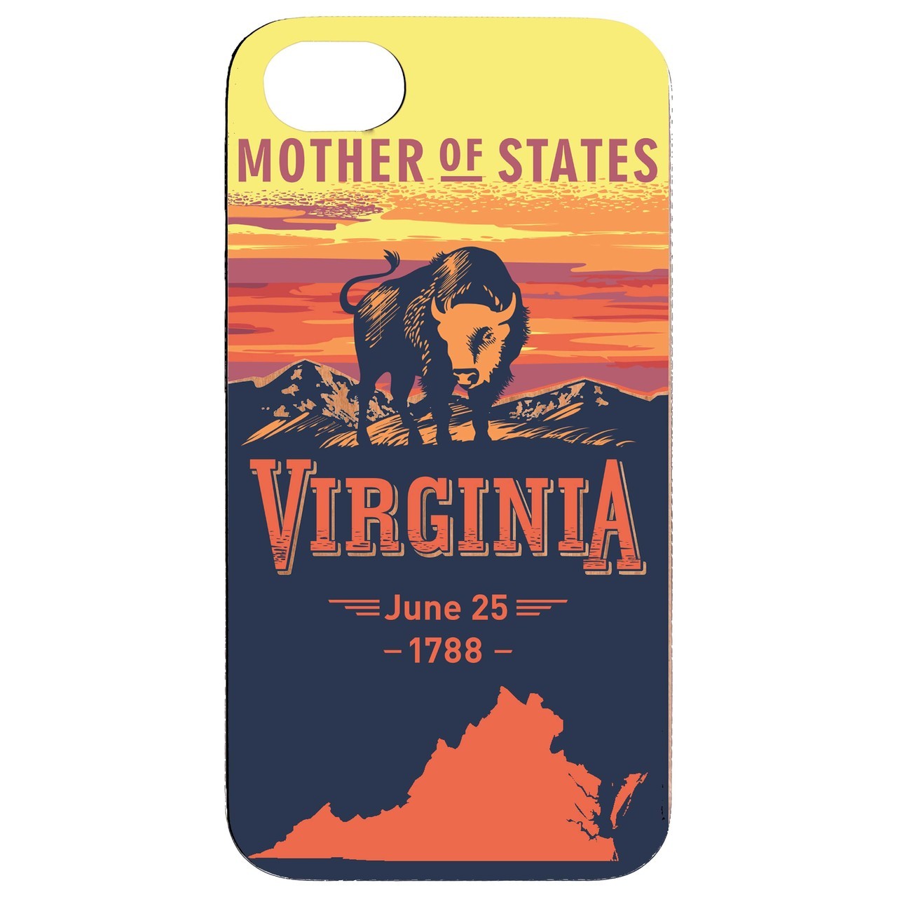  State Virginia - UV Color Printed - Wooden Phone Case - IPhone 13 Models