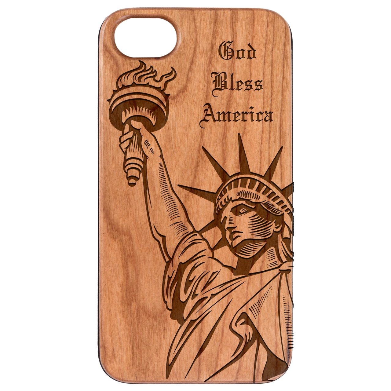  Statue of Liberty - Engraved - Wooden Phone Case - IPhone 13 Models