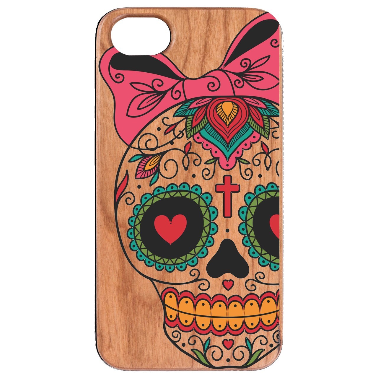  Sugar Skull Girl - UV Color Printed - Wooden Phone Case - IPhone 13 Models
