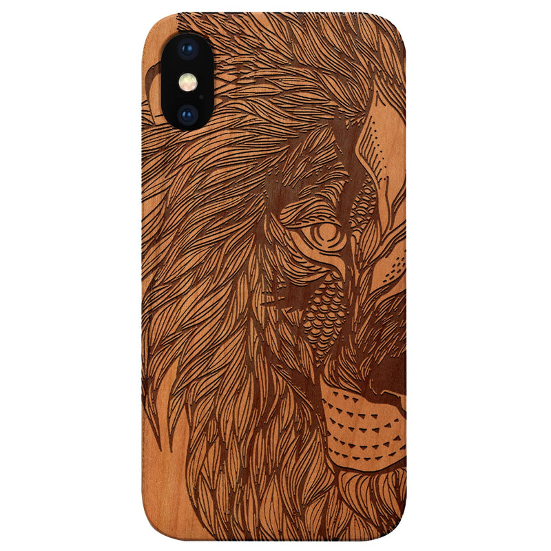  Tribal Lion - Engraved - Wooden Phone Case - IPhone 13 Models