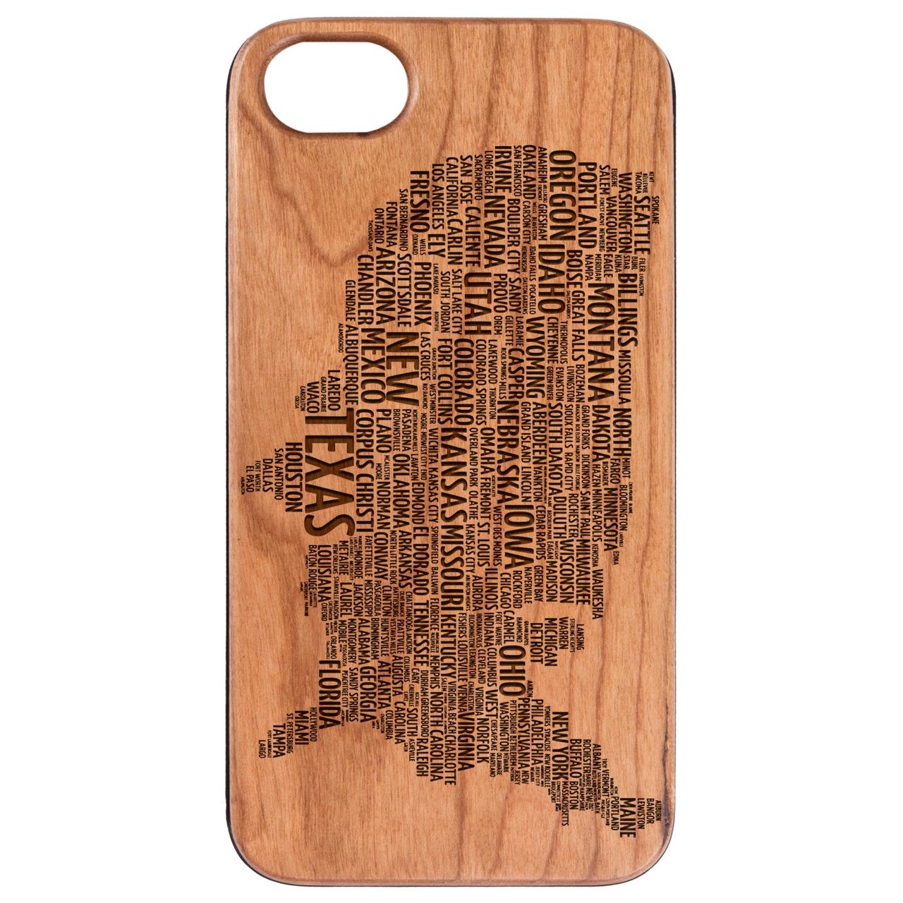  United States - Engraved - Wooden Phone Case - IPhone 13 Models