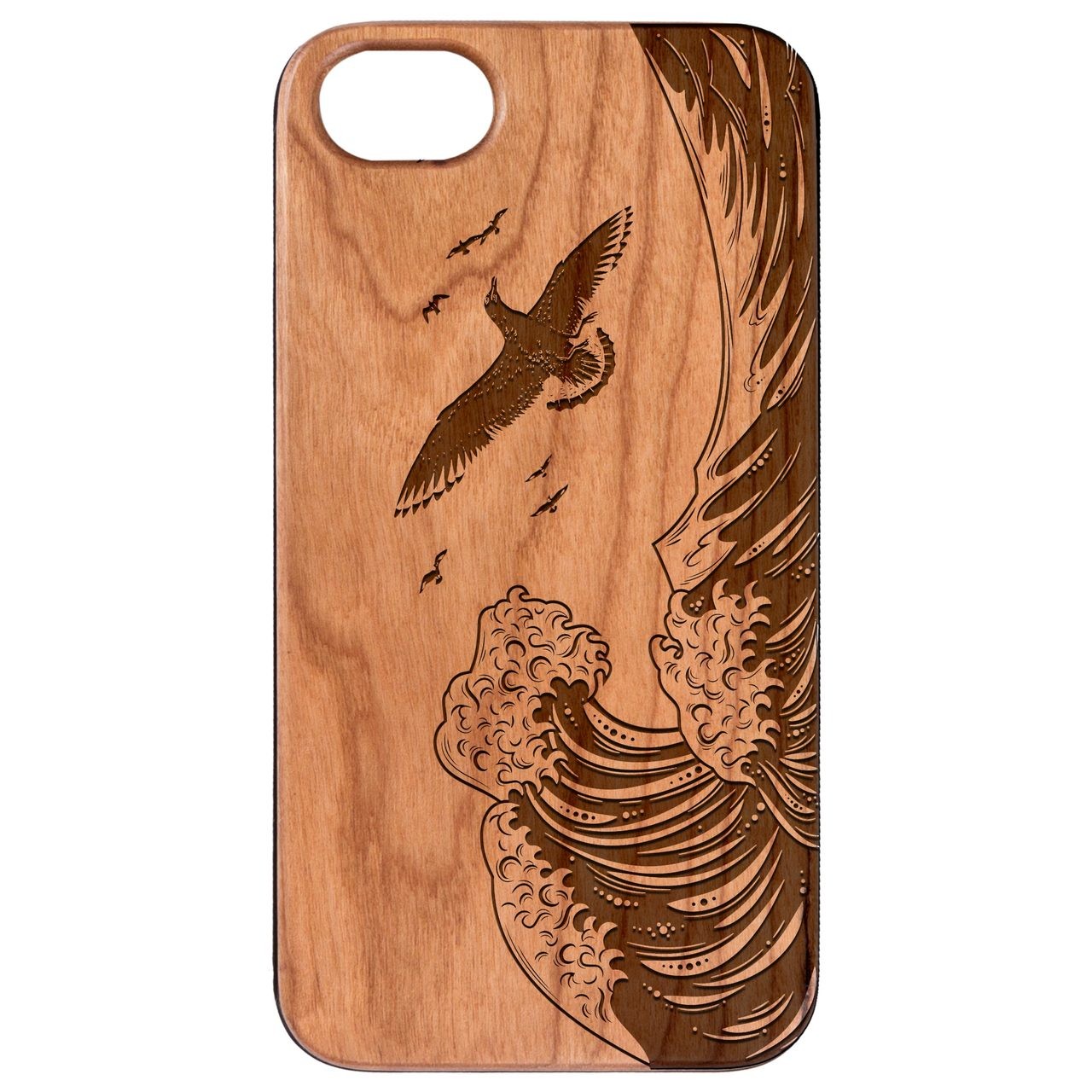  Waves - Engraved - Wooden Phone Case - IPhone 13 Models