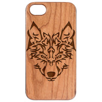  Wolf Head - Engraved - Wooden Phone Case - IPhone 13 Models