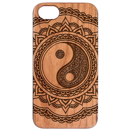  Yin Yang Mandala - Engraved - Wooden Phone Case - IPhone 13 Models